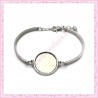 1 bracelet avec support cabochon 18mm argenté en métal