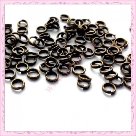Lot de 1000 anneaux doubles argentés 4mm