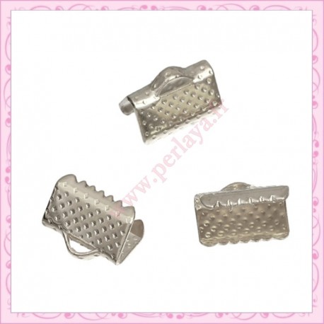 100 griffes 10mm argentées en métal pour ruban