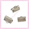 100 griffes 10mm argentées en métal pour ruban