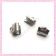 50 griffes 8mm argentées foncées en métal pour ruban