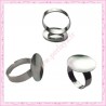 5 supports de bagues 18mm argentés foncés