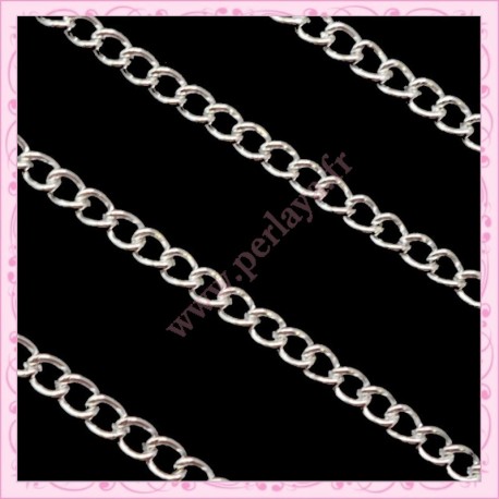 2 mètres de chaine argentée en métal