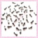 100 perles gouttes en métal argentées foncées 9mm pour chaine extension