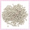 1000 perles 3mm rondes en métal argentées