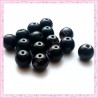 50 perles en verre nacrées 10mm noires