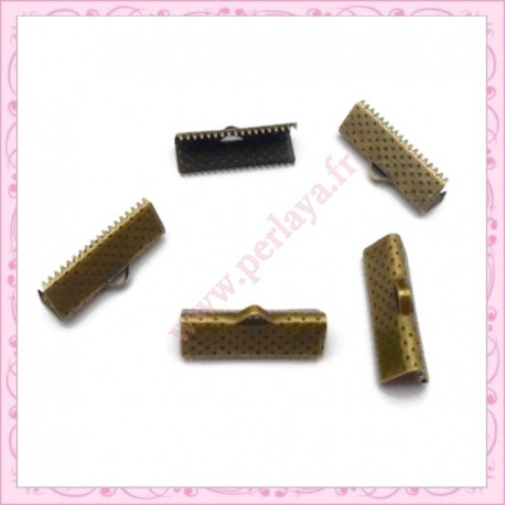 100 griffes ruban bronze 20mm en métal