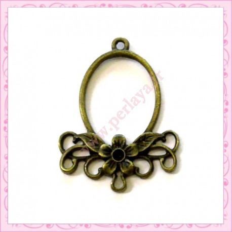 10 estampes en métal bronze fleur 34mm