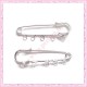 5 broches 5cm argentées en métal