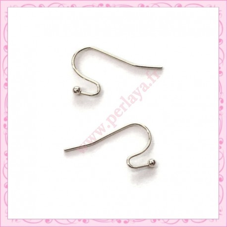 200 crochets argentés en métal pour boucle d'oreille 21mm