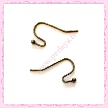 200 crochets bronze en métal pour boucle d'oreille 21mm