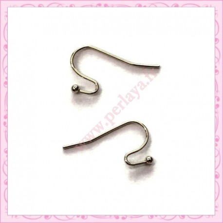 200 crochets argentés foncés en métal pour boucle d'oreille 21mm