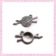 15 breloques pelote de laine en métal argentées 2.6cm