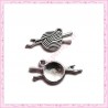 15 breloques pelote de laine en métal argentées 2.6cm