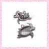 15 breloques tortue en métal argentées 2cm