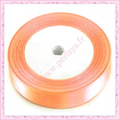23 mètres de ruban satin 12mm pêche