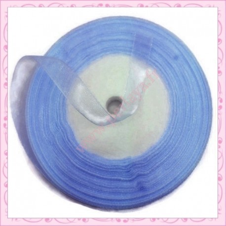 45 mètres de ruban organza 10mm bleu