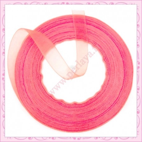 45 mètres de ruban organza 10mm rose