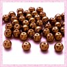  50 perles en verre nacrées 8mm marron
