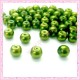  50 perles en verre nacrées 8mm vert