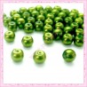  50 perles en verre nacrées 8mm vert