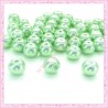 50 perles en verre nacrées 8mm verte