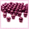  50 perles en verre nacrées 8mm rouge/violet