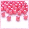 50 perles en verre nacrées 8mm rose