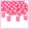 50 perles en verre nacrées 8mm rose