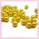  50 perles en verre nacrées 8mm jaune