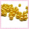  50 perles en verre nacrées 8mm jaune
