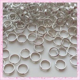 800 anneaux doubles argentés 6mm