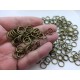 200 anneaux bronze 10mm en métal 1.5mm