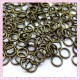 200 anneaux bronze 10mm en métal 1.5mm