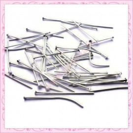 500 tiges- clous argentées à tête plate 28mm