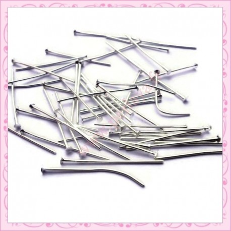 500 tiges- clous argentées à tête plate 28mm