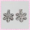 15 breloques flocon de neige en métal argentées 2.4cm