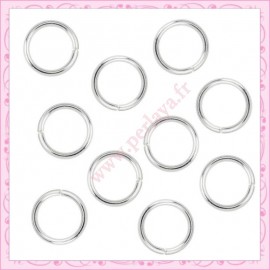 300 anneaux de jonction argentés clair 10mm en métal
