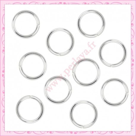 300 anneaux de jonction argentés clair 10mm en métal