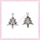 15 breloques sapin en métal argentées 2.3cm