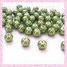 50 perles en verre nacrées 8mm vertes