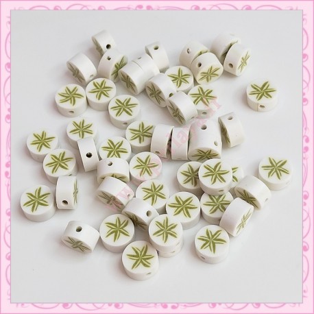 50 perles fimo tranche de banane en pâte polymère
