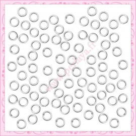 2000 anneaux de jonction argentés 3mm en métal