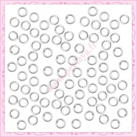 2000 anneaux de jonction argentés 3mm en métal