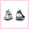 15 breloques cloche de noël argentées