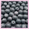  100 perles en verre grise 8mm effet filament