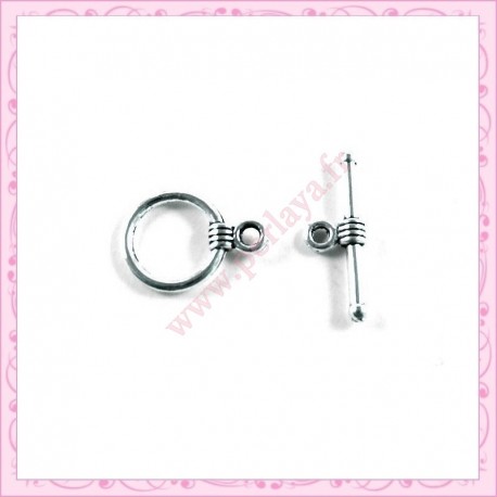 Lot de 100 fermoirs toggles argentés 16mm