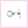  100 fermoirs toggles argentés 16mm
