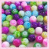 Mix de 100 perles en verre 8mm tachetées