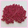 200 perles nacrées en verre rouges 6mm